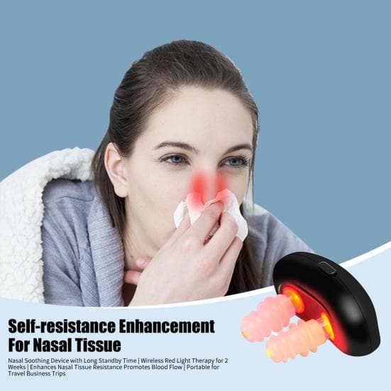 Rotlicht Nasentherapiegerät Sinusitis-Linderung Rhinitis-Symptome Lindernd USB Wiederaufladbar Tragbar