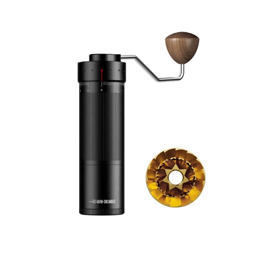 MHW-3BOMBER Blade R3 PRO Kaffeemühle, Handkurbel-Manuelle Kaffeebohnen-Mahlmaschine, Titanbeschichtet schwarz