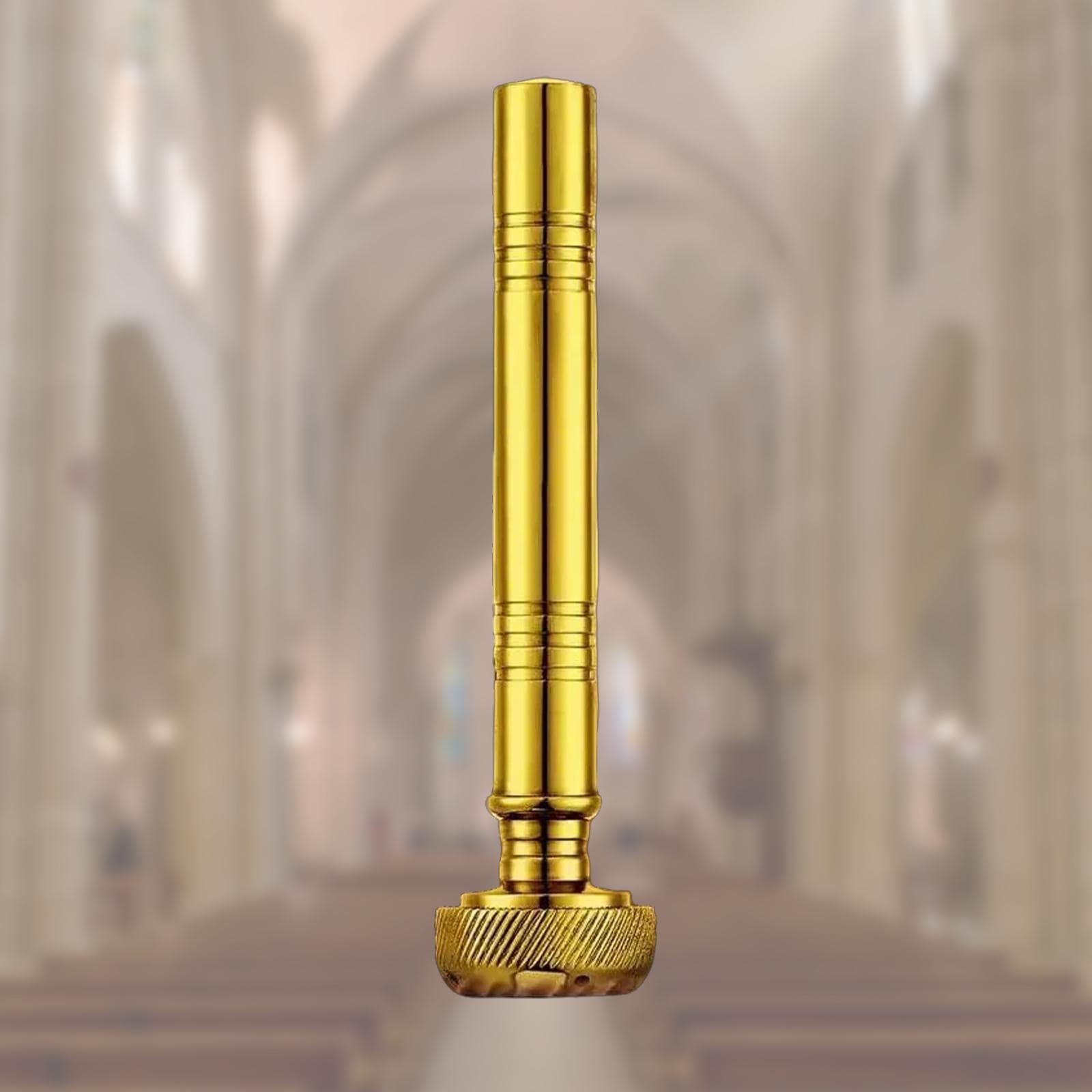 Taschen Weihwassersprenger mit Lederetui Religiöses Taschenaspergillum Werkzeug für Zeremonien Geschenk für Kleriker gold