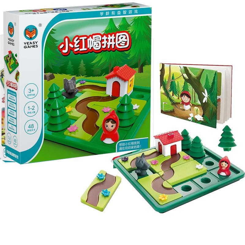 Rotkäppchen Intelligente Versteckspiel-Brettspiele mit Lösung, Geschicklichkeitsaufbau, Puzzle, Logikspiel, IQ-Training, Spielzeug für Kinder,