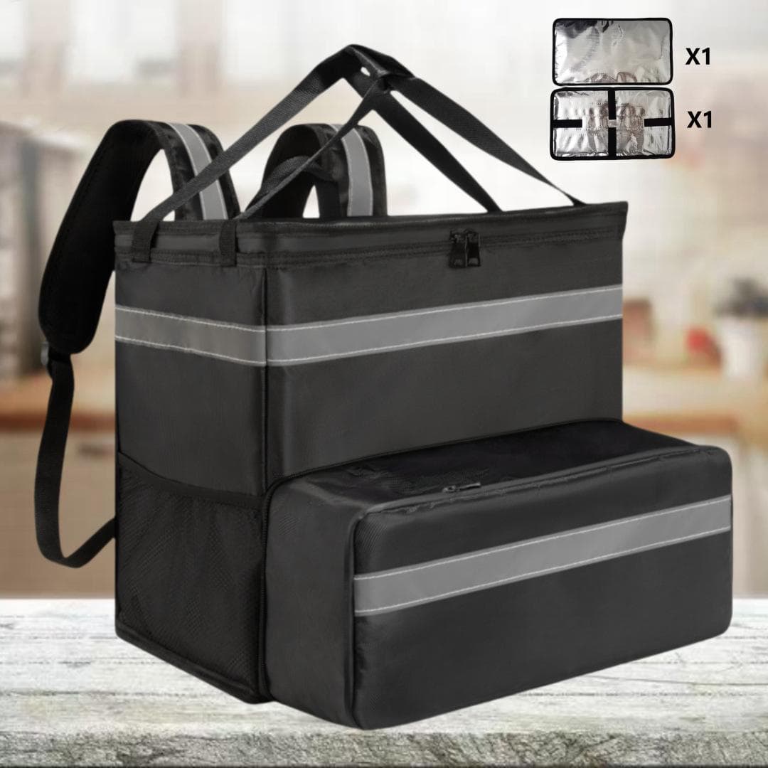 Pizza-Liefertasche mit doppelter Schulter, tragbare Lieferbox, verdickte Isoliertasche mit großer Kapazität