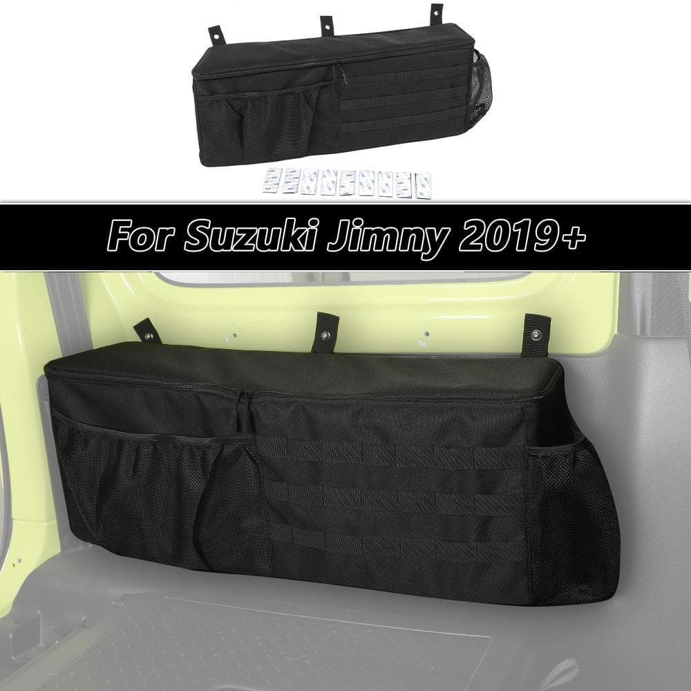 Auto-Aufbewahrungstasche, Kofferraum-Seiten-Organizer-Tasche für Suzuki Jimny 2019–2022, Zubehör, Verstauen und Aufräumen, Schwarz(Links) schwarz