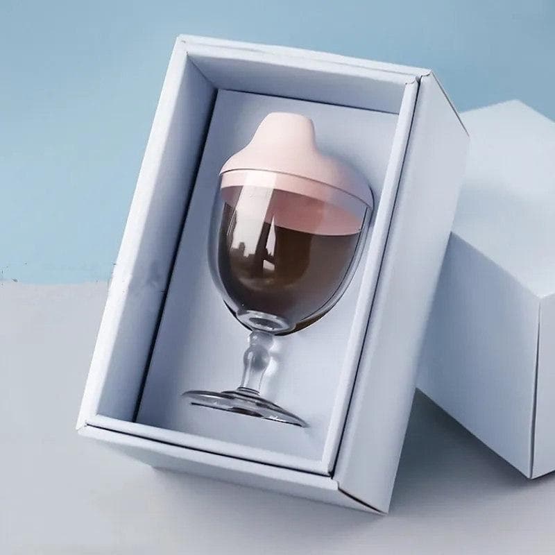 150 ml Baby, Kleinkind Lernen Trinkflaschen Kreative Wein Glas Geformt Kinder Toldder Stillflasche Fütterung Becher Entenschnabel Tasse cm violett