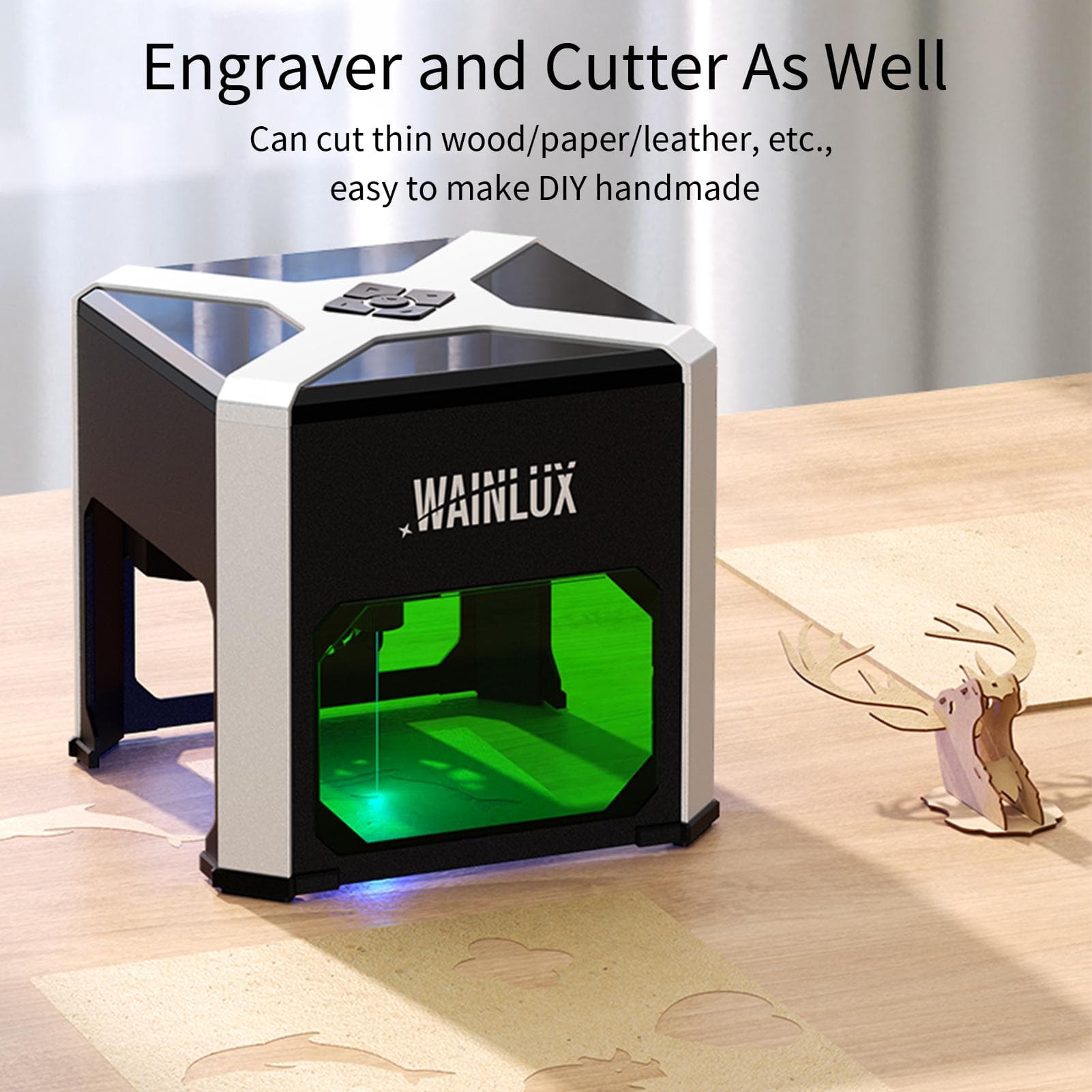 WAINLUX K6 Tragbarer Lasergravierer, Schneidegravur, Haushaltsmarkierungsmaschine, unterstützt kabelloses BT