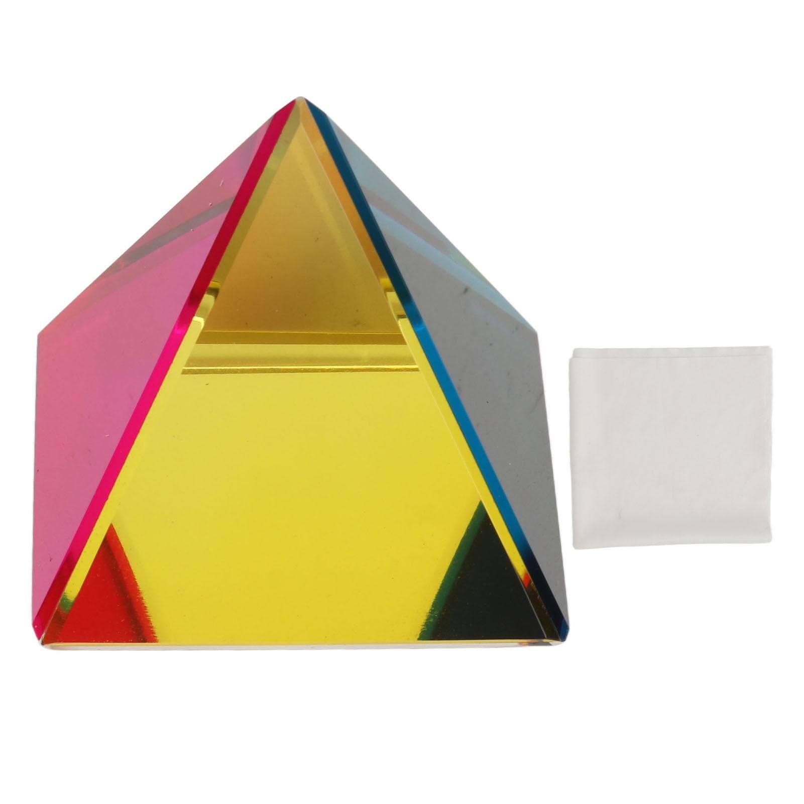 Pyramide Irisierender Sonnenfänger Regenbogenfarben Prisma Glaspyramide Schreibtischornament für Fotografie