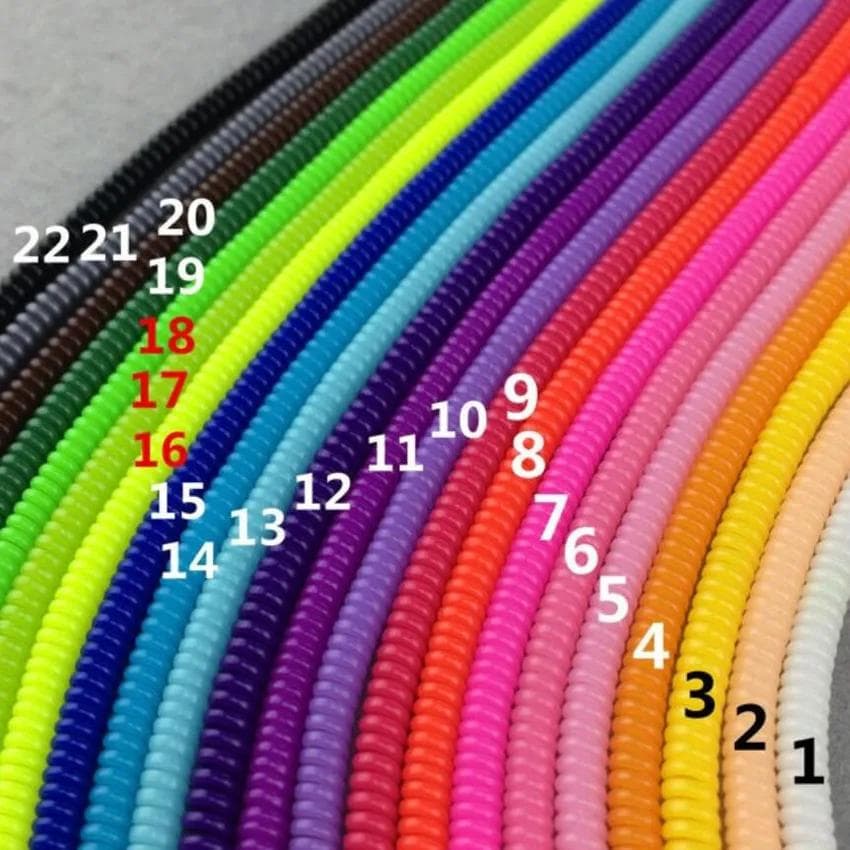 Farbe 60CM Solide Kabelhalterung Bunte TPU Spirale USB Ladekabel Schutzhülle Wickel Kabelaufroller Heimorganisator orange