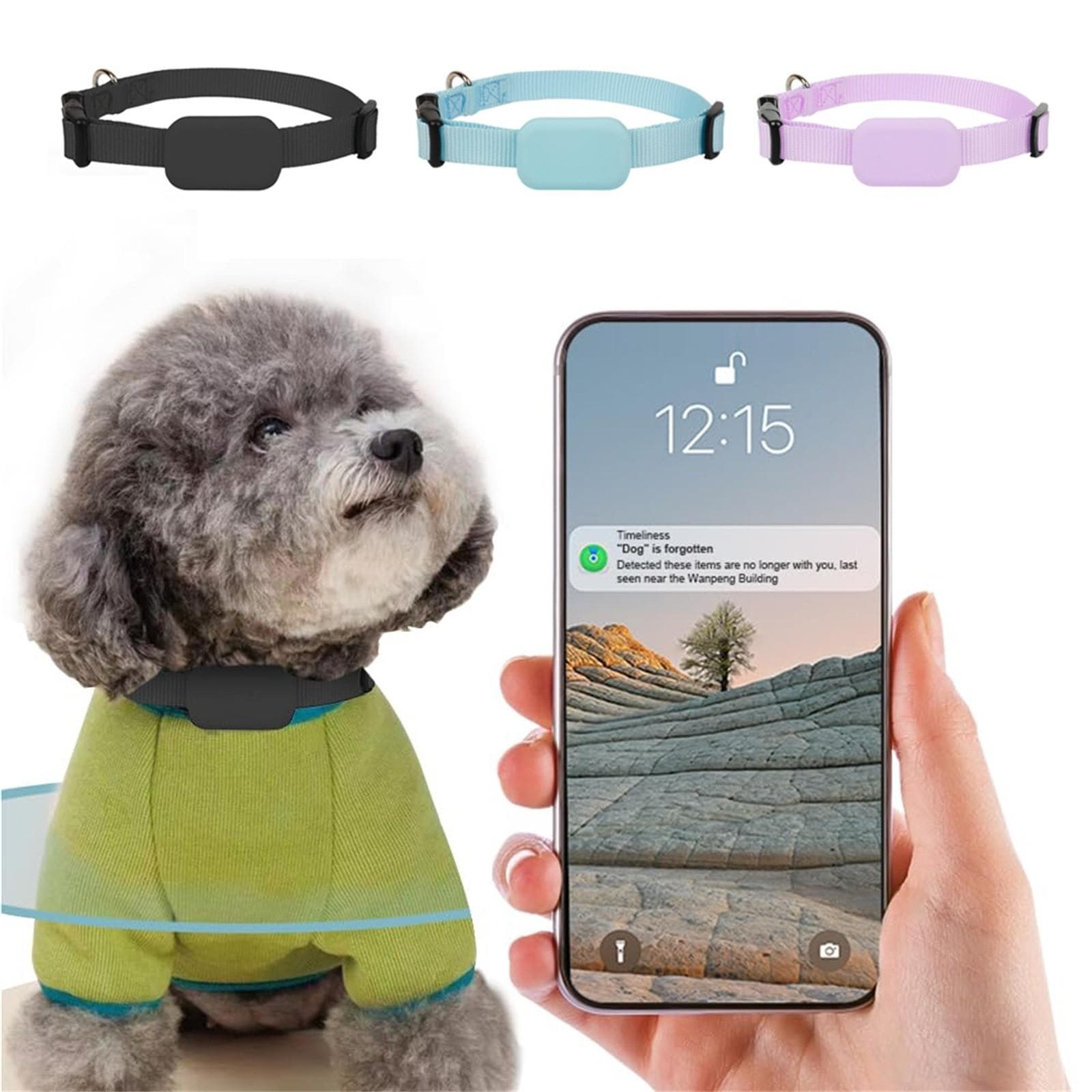 GPS-Tracker für Haustiere, keine monatliche Gebühr, Echtzeit-Tracking-Halsbandgerät, APP-Steuerung für Hunde und Haustier-Aktivitätsmonitor rosa
