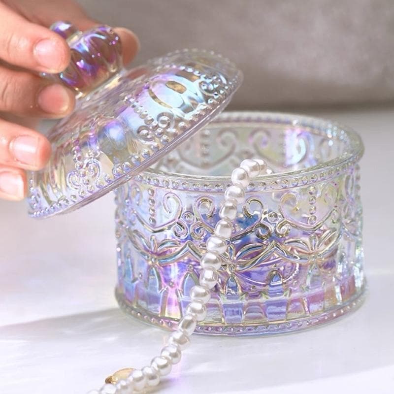 Kristallglas-Vorratsglas im französischen Stil, Vintage-Süßigkeiten-Glas mit Deckel, Aromatherapie-Kerzenständer-Behälter, Heimdekoration