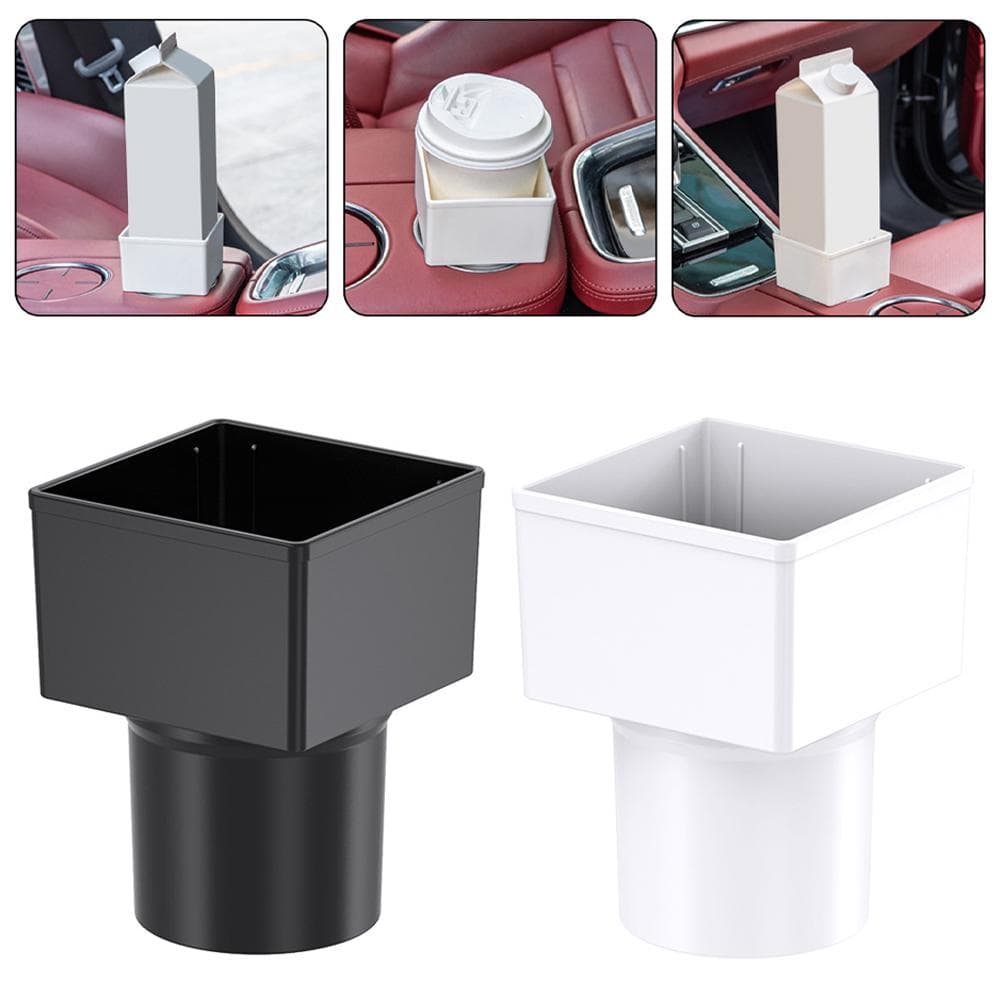 Auto Mittelkonsolen-Aufbewahrungsbox Becherhalter Konsolenfach Sitztaschen-Organizer Münzsammler Quadratisch schwarz