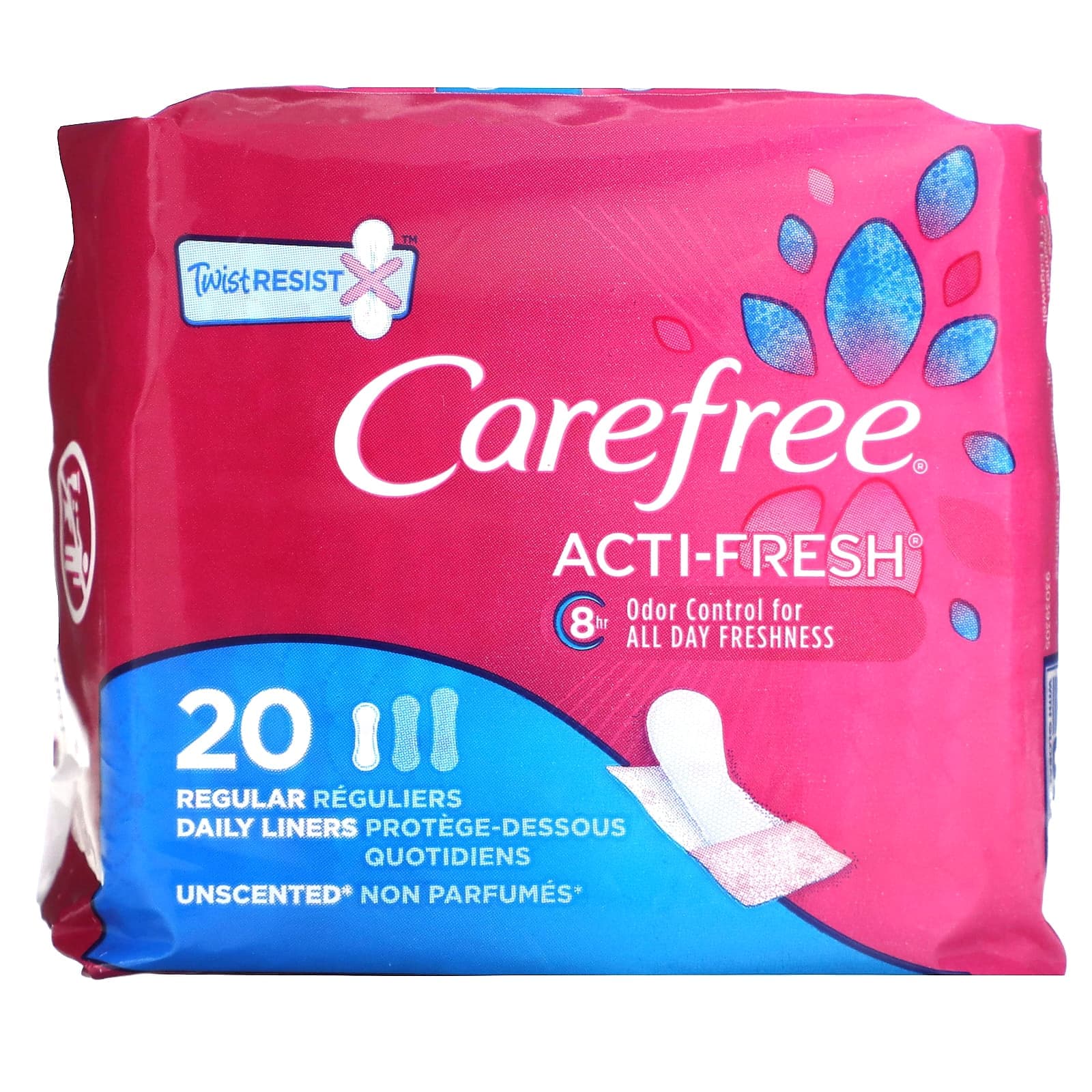 Carefree, Acti-Fresh, Daily Liner, Regular, unparfümiert, 20 Stück