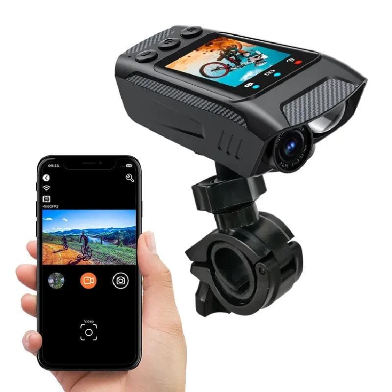3 in 1 Multifunktions Sport DV Dashcam mit Licht Hupe 4K Fahrradhelm Actionkamera HD Bildschirm Motorrad Fahrrad Radfahren Kamera