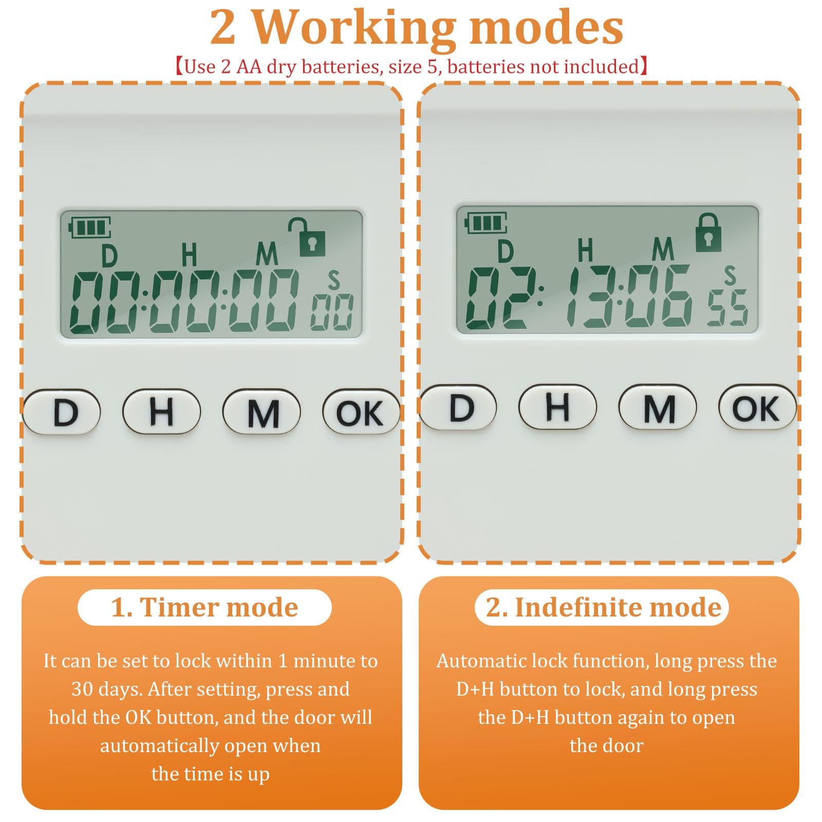 2.8L Timer-Schließboxe Elektronische Mehrzweck-Aufbewahrungsbox mit Kombinationsschloss und digitalem Timer Sicherer Aufbewahrungsorganisator graue