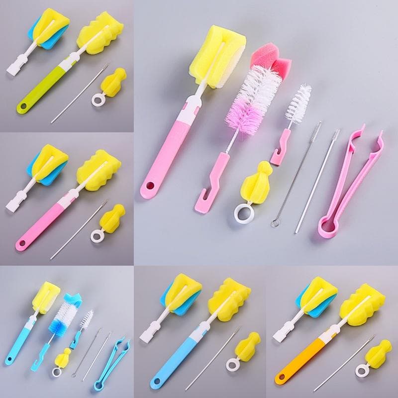 4/6 stücke Infant Baby Flasche Pinsel Set Schwamm Kunststoff Glas Milch Wasser Tasse Saubere Fütterung Flasche