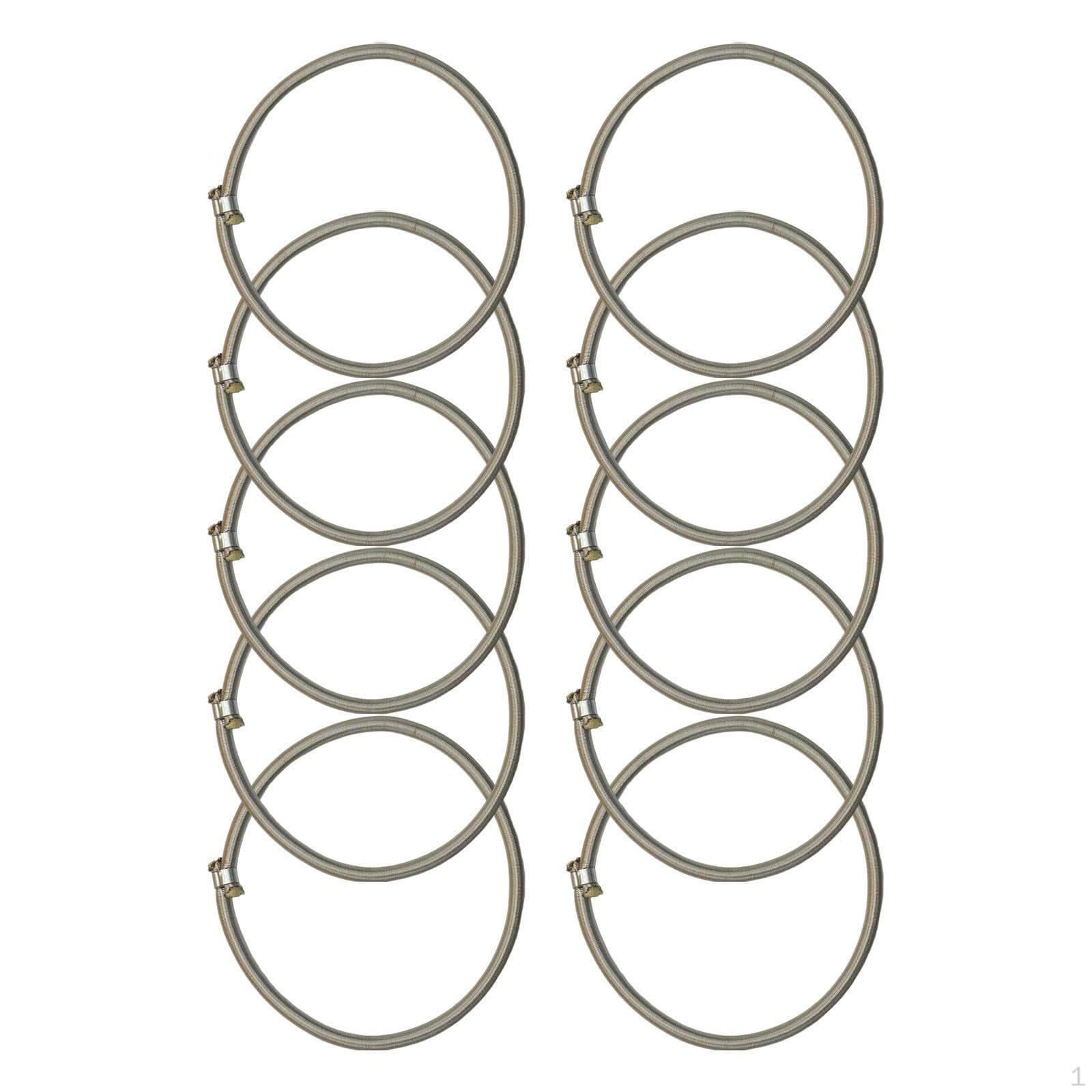 10 Stück elastisches Trampolin-Seil, Bungee-Seil, Aluminium-Schnalle, strapazierfähig, dehnbar schwarz