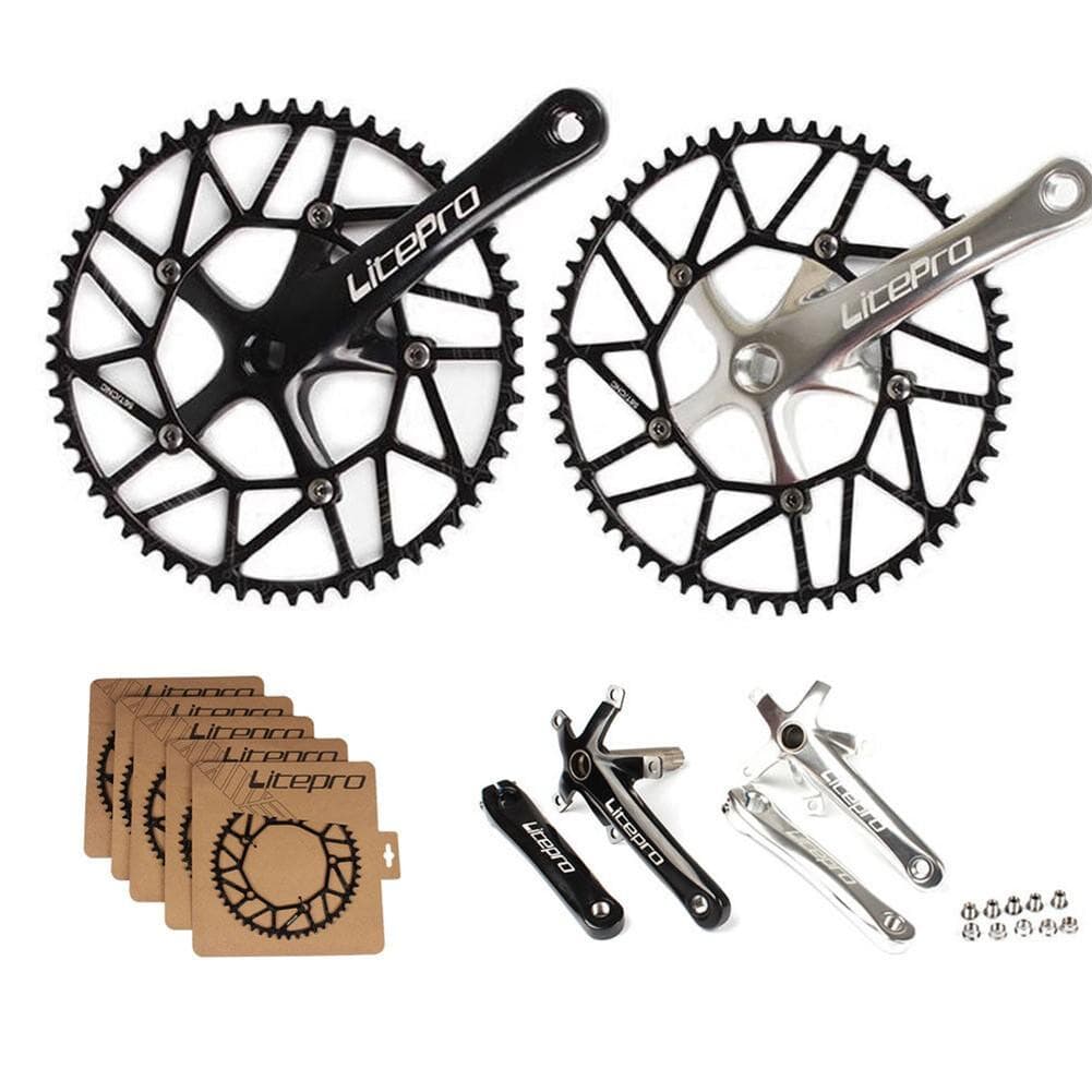 Ultraleicht Hohl 130BCD 50-58t kurbelgarnitur Kettenblatt fahrrad 170mm kurbel schwarz