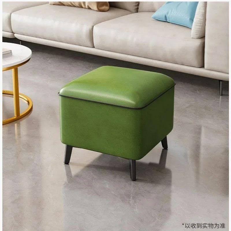 Hocker Home Light Luxury Niedrige Hocker Türhocker Schuhwechselhocker Quadratischer Hocker Wohnzimmersofa Seitenbank Leder Ottomane Pouf