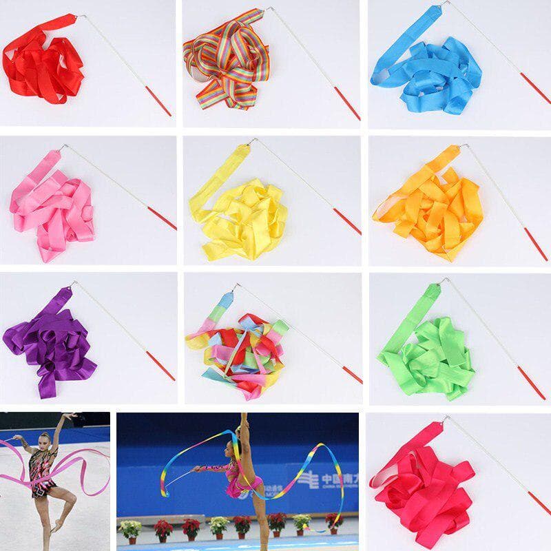 2/4/6M Bunte Rhythmische Gymnastik Bänder Für Künstlerische Gymnastik Indoor Fitness Bänder Sport Ausrüstung Tanz Ballett Zubehör