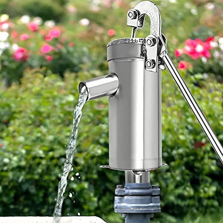 Handbrunnenpumpe Manuelle Tiefbrunnenwasserpumpe SU202 Edelstahl Handheld Press Saug 32mm Hause