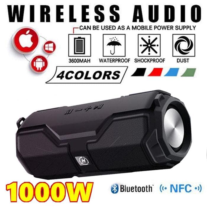 Tragbarer kabelloser Bluetooth 4.2-Lautsprecher mit Metallhaken, IPX7 wasserdichter mobiler Power-Subwoofer-Subwoofer, mit H29-Funktion rot