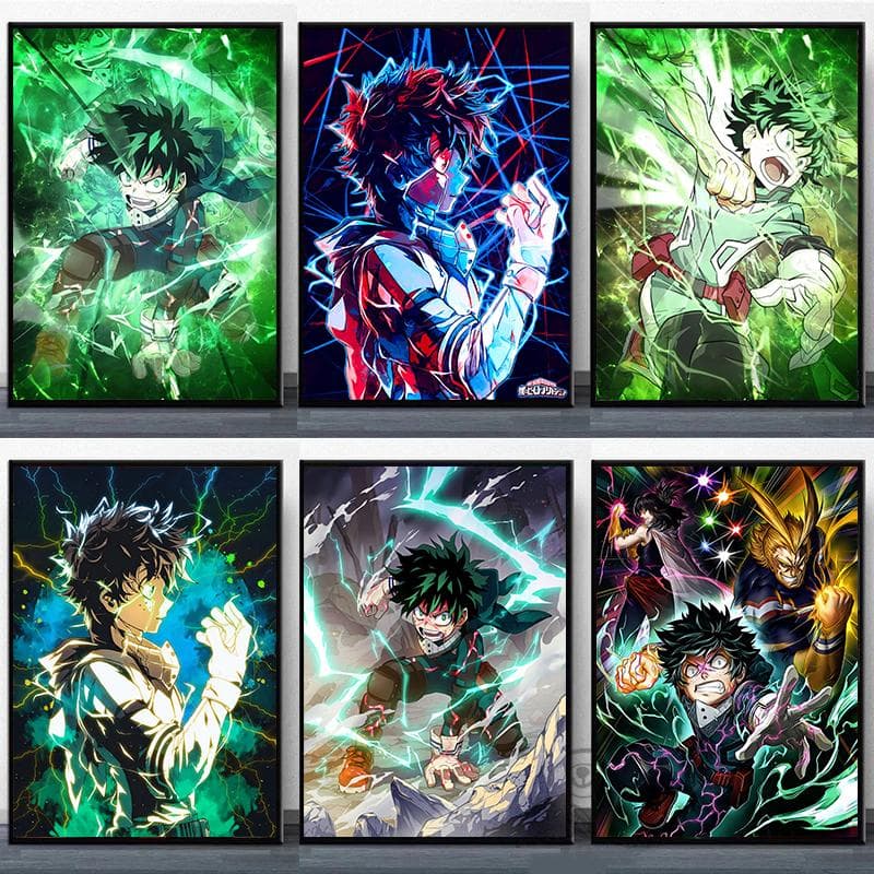 Japan Manga My Hero Academia Deku Poster Leinwand Malerei BNHA Midoriya Izuku Wand Bild Für Wohnzimmer Dekoration