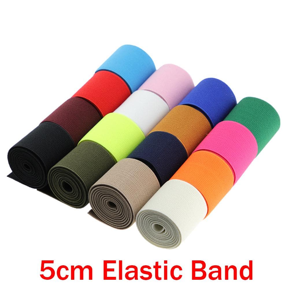 5 cm breites, flaches, elastisches Band, gewebtes Stretchband für Gesichtsmasken, Kostüme, Taillenmanschetten, Kleidung, DIY-Verzierungen,
