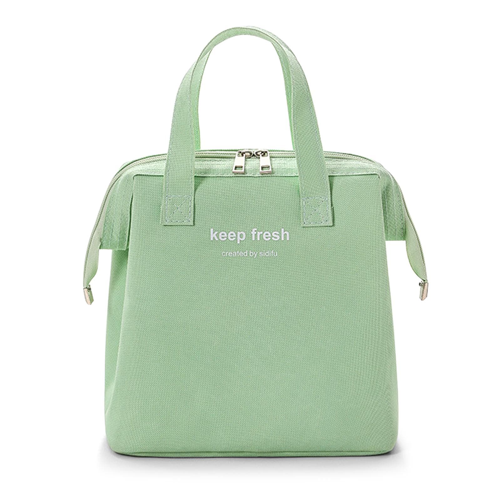 Isolierte Kühltasche, tragbare Thermo-Lunch-Tasche, Aufbewahrungstasche, Handtasche für Einkaufen, Arbeit, Schule, Picknick grün