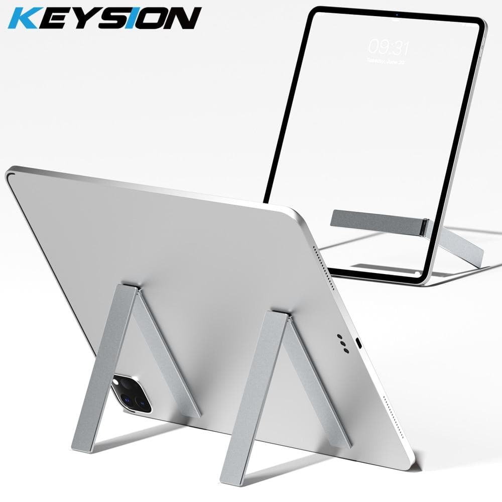 KEYSION Robuster Mini-Tablet-Ständer in L-Form, faltbar, Plattenständer aus Aluminiumlegierung, Tischhalter, Halterung für iPad, Huawei, Samsung