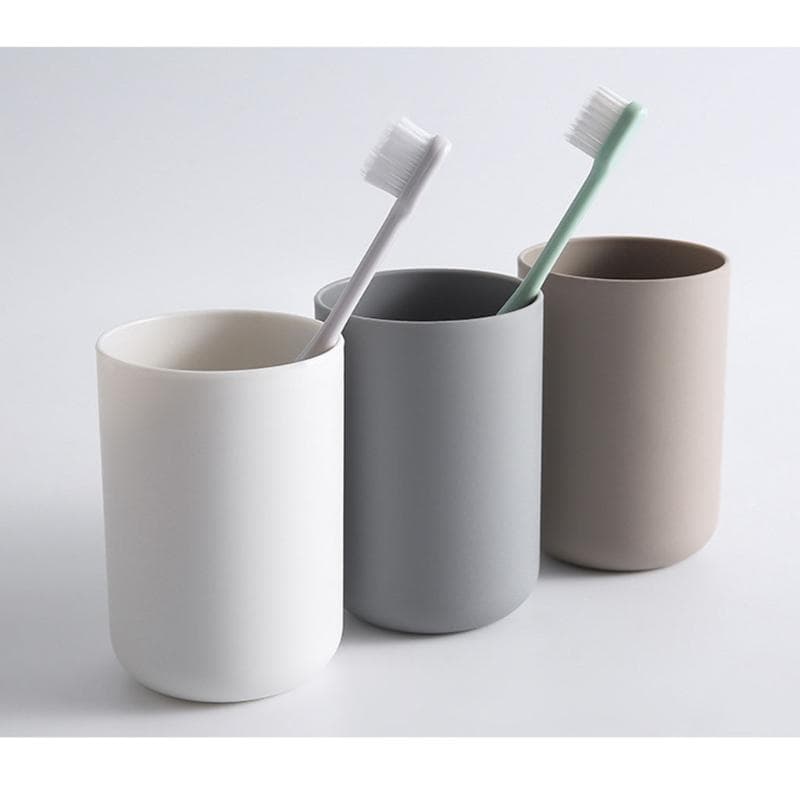 Zahnputzbecher aus Kunststoff, Trinkbecher, Becher, Zahnputzbecher, unzerbrechlich, für Zuhause, Küche, Bad, langlebig grau
