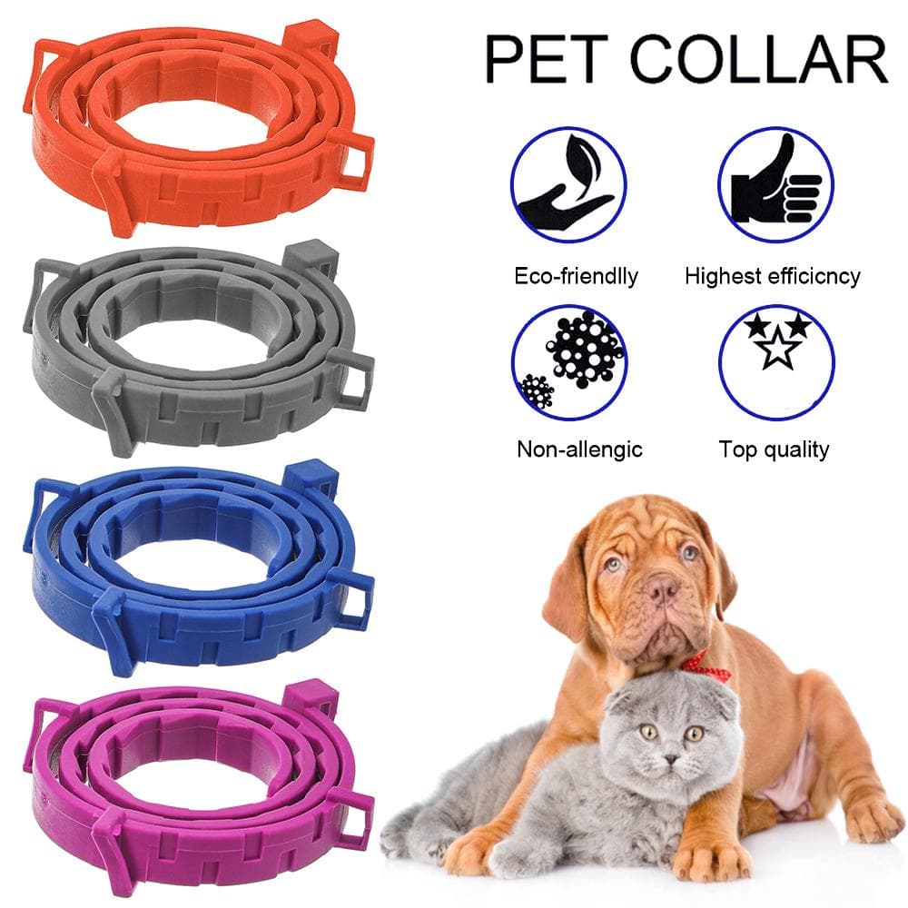 8 Monate Prävention für Hunde Katzen Floh- und Zeckenschutz Verstellbares Floh- und Zeckenhalsband rot