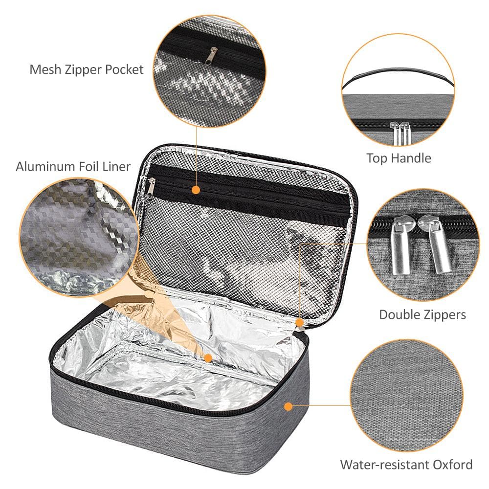 Tragbare, wärmeisolierte Kühltasche, Mini-Lunch-Tasche für Camping, Wandern, Grillen, Picknicks blau
