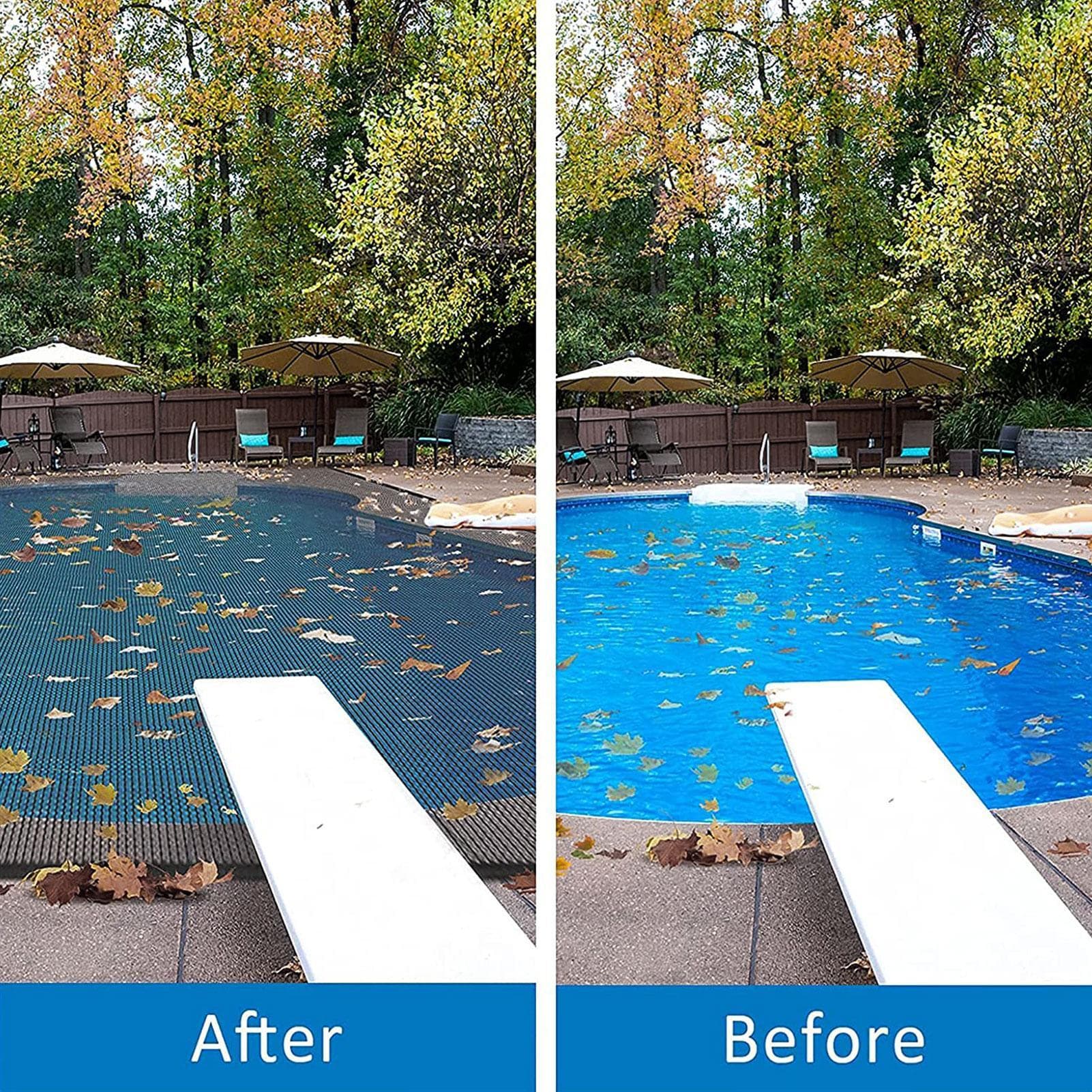 5x10m Pool Laubnetz Abdeckung Laubnetz für Einbau-Boden Rechteckige Pools Feines Netz Abdeckung zum Auffangen von Blättern Sonnenschutz schwarz