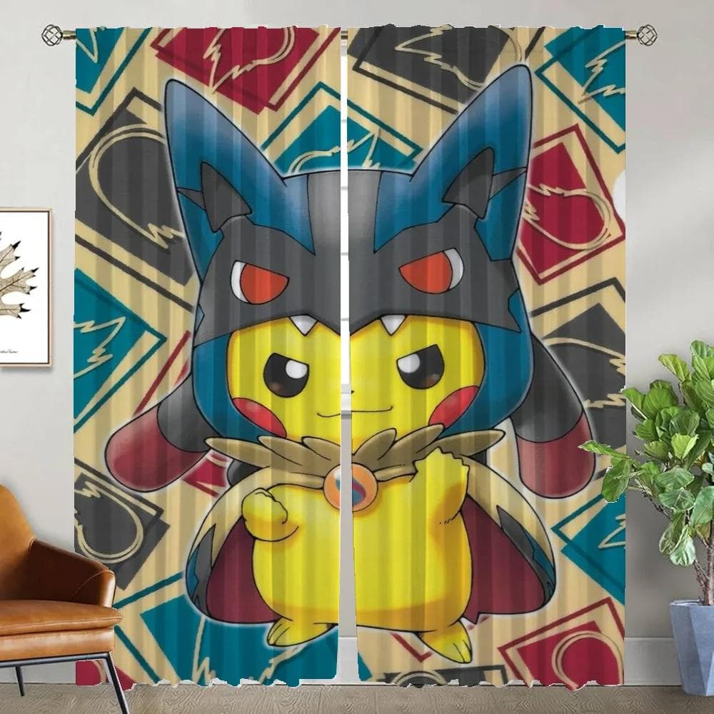 Tüll für Schlafzimmer Pokemon Raumteiler Halloween Dekoration Heiminterieur Vorhänge 2 Stück Moderne Wohnzimmer Vorhänge Rollos