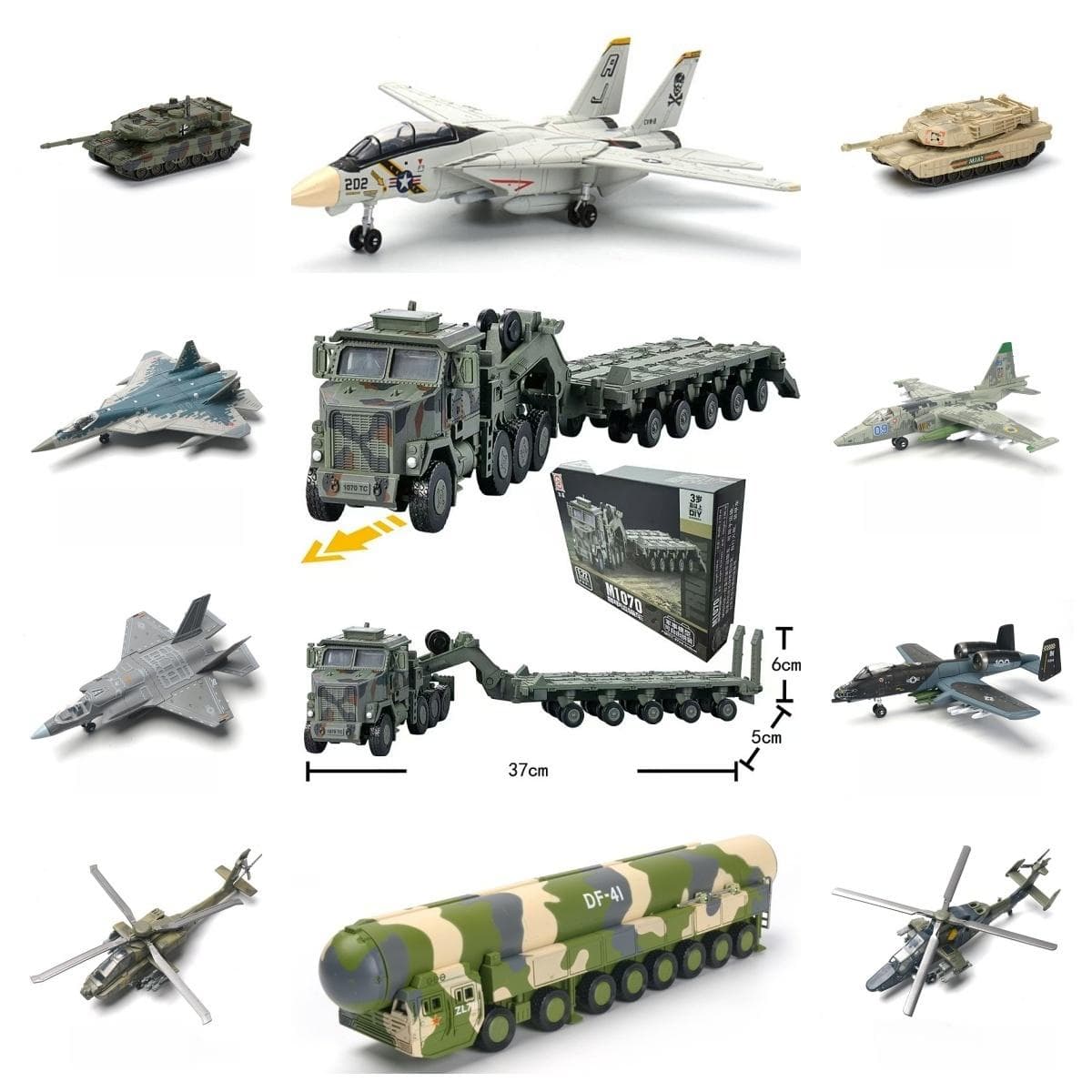 Kreative Militärserie Bausteine DF-41 Rakete Kampfpanzer Tarnkappenjäger Schwerlastwagen Modell Spielzeug für Jungen Weihnachtsgeschenk