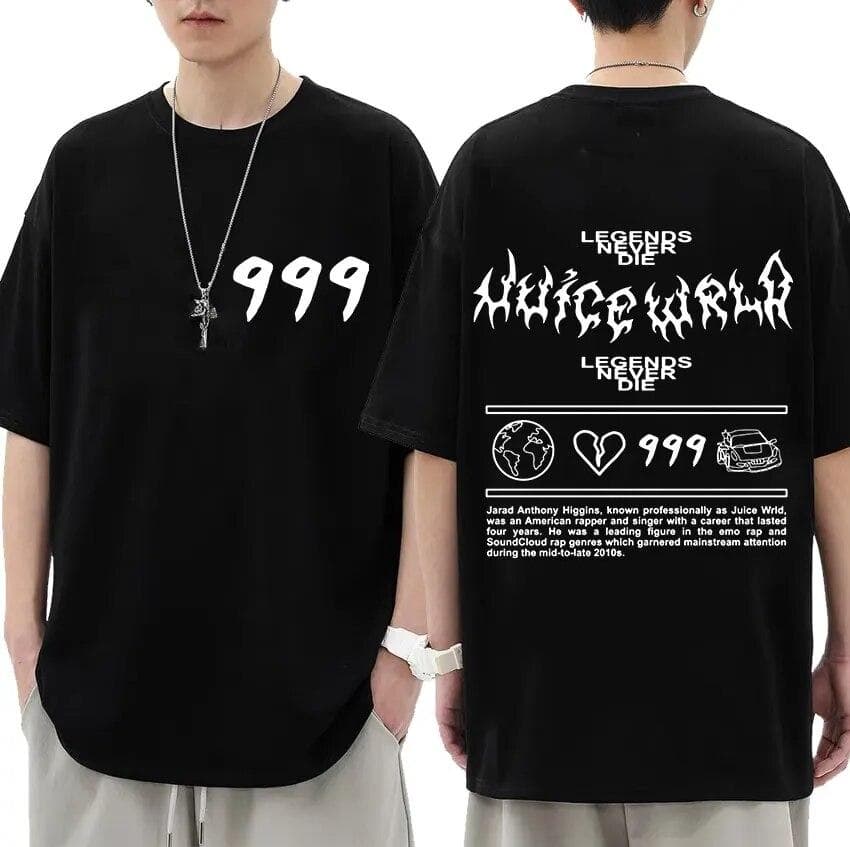 Rapper Juice Wrld 999 2023 Grafik-T-Shirt Unisex WoUnisex Mode Baumwolle Übergroße T-Shirts Hip Hop Vintage Gothic T-Shirt Streetwear cm