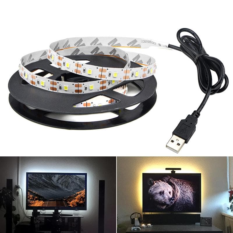 TV-Hintergrundbeleuchtung LED-Band DC5V mit USB-Kabel 50CM 1M 2M 3M 4M 5M LED-Streifen warm weiße