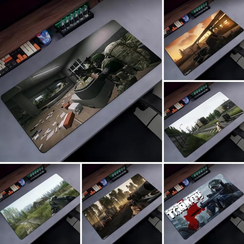 Escape From Tarkov Gaming-Mauspad mit genähten Kanten Büro-Computer-Tastatur-Laptop und Heimschreibtisch Rutschfeste Gummi-Basis Pads