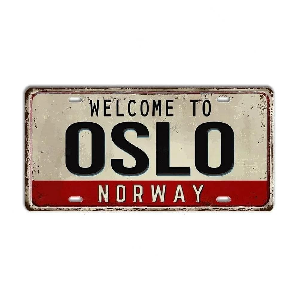 Finnland Dänemark Norwegen SCHWEDEN Aluminiumplatte Wahrzeichen Metallschild Stadt Staat Dekorative Autoplakette Garage Club Bar Café Wanddeko