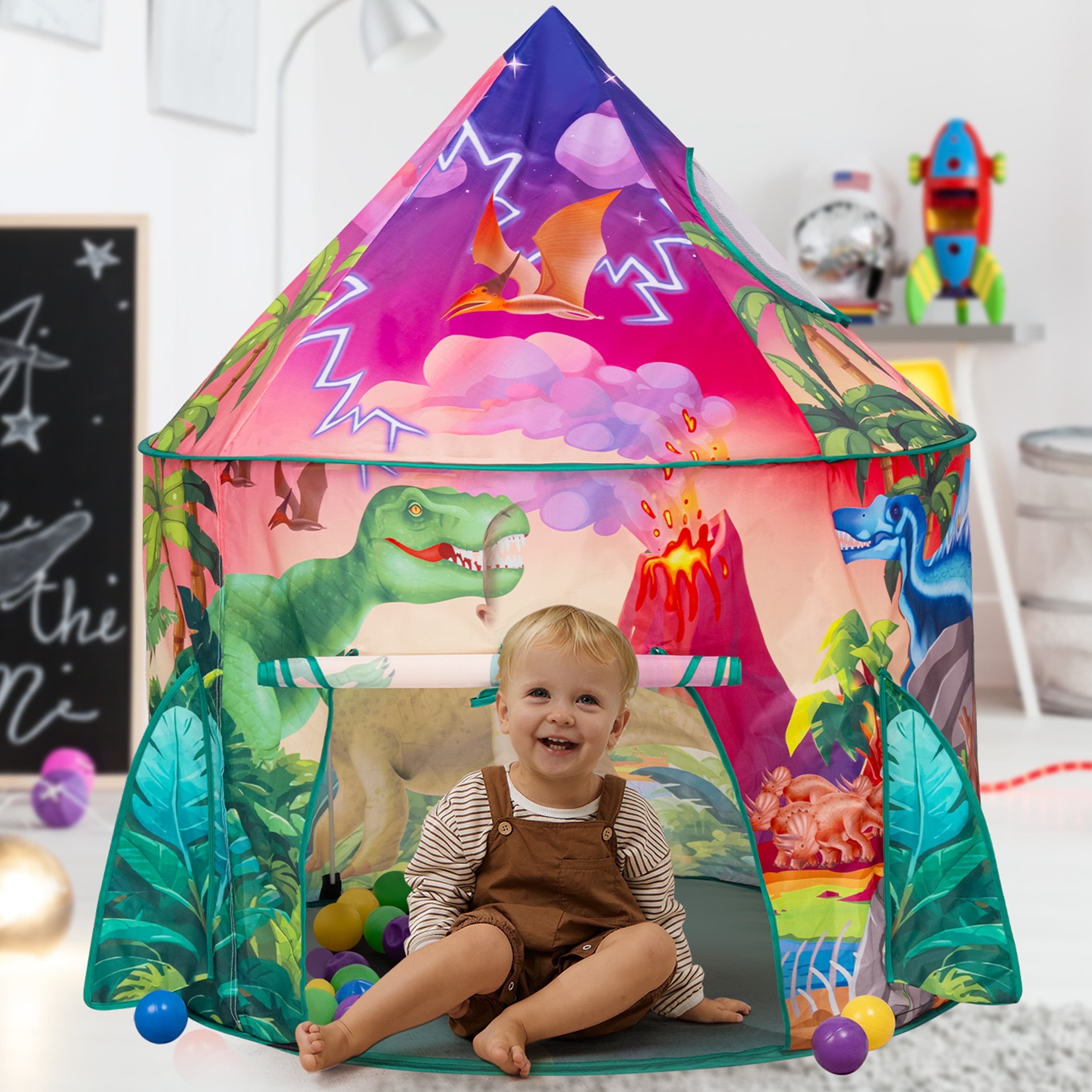 Dinosaurier Kinder Zelt Pop-Up Spielhaus Indoor Outdoor Zelt Kollektion für Kleinkinder im Alter von 3 5 6 8 Geburtsdatum Weihnachtsgeschenk