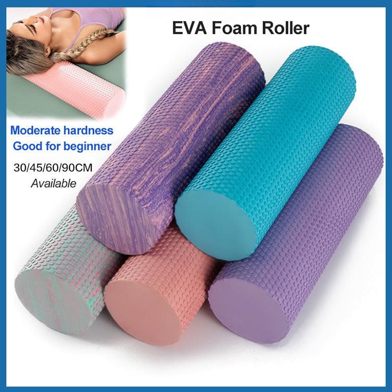30/45/60/90cm Hochwertige EVA Schaumstoffrolle 6 Winkel Massagepunktrolle Fitnessstudio Entspannende Muskeln Yogarolle blau