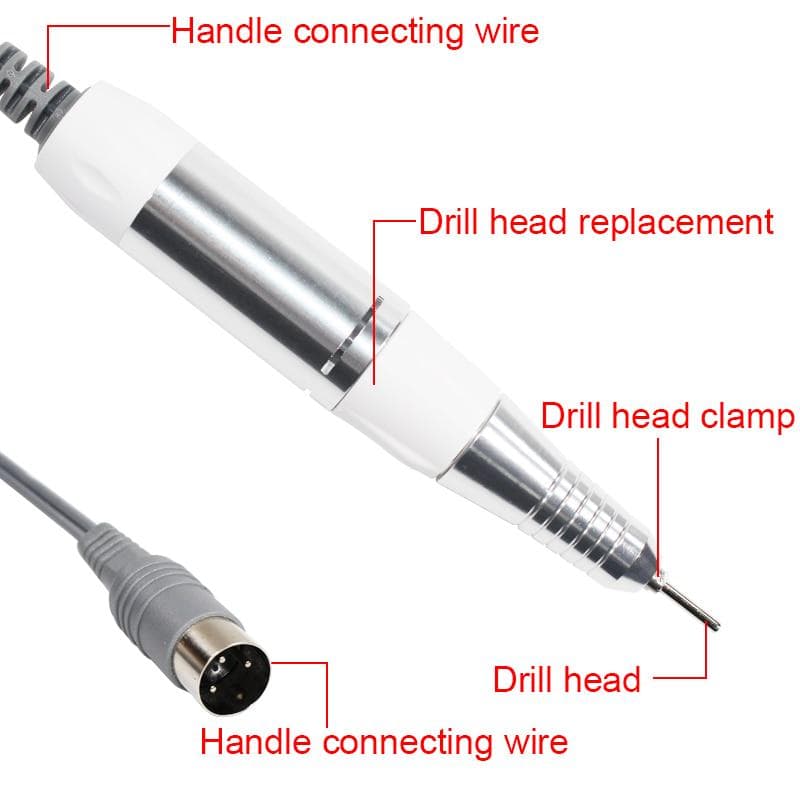 Professionelle Elektrische Nail art Bohrer Stift Griff Datei Polnischen Schleifen Maschine Handstück Maniküre Pediküre Werkzeug Nagel Bohrer