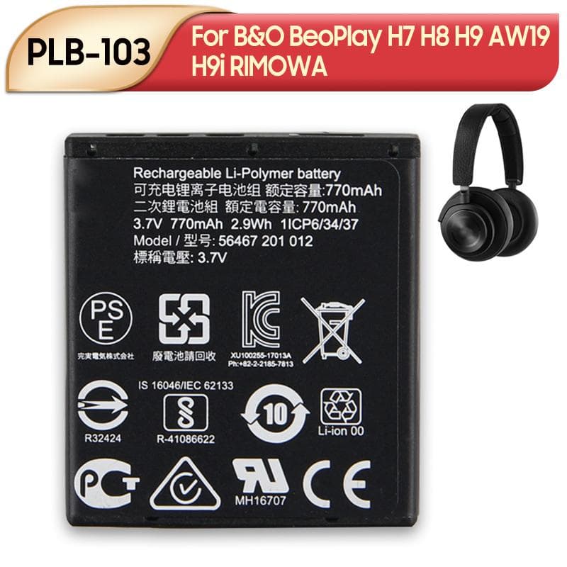 Wiederaufladbarer Lithium-Akku für B&O BeoPlay H7 H8 H9 AW19 H9i RIMOWA PLB-103 Akku 770mAh