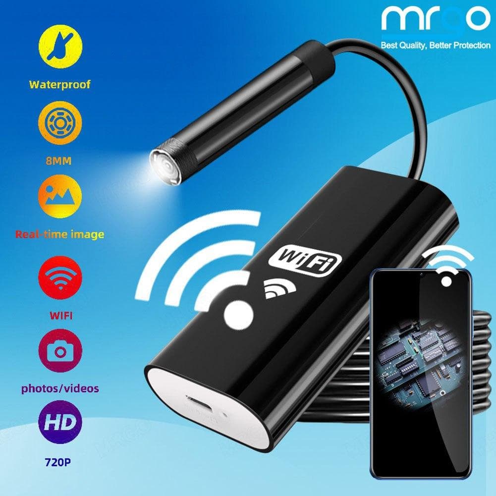 Drahtloses Endoskop, IP67 wasserdichte WiFi-Endoskop-Inspektion 2,0 Megapixel HD-Schlangenkamera für iPhone, iPad, Samsung und andere Smartphones