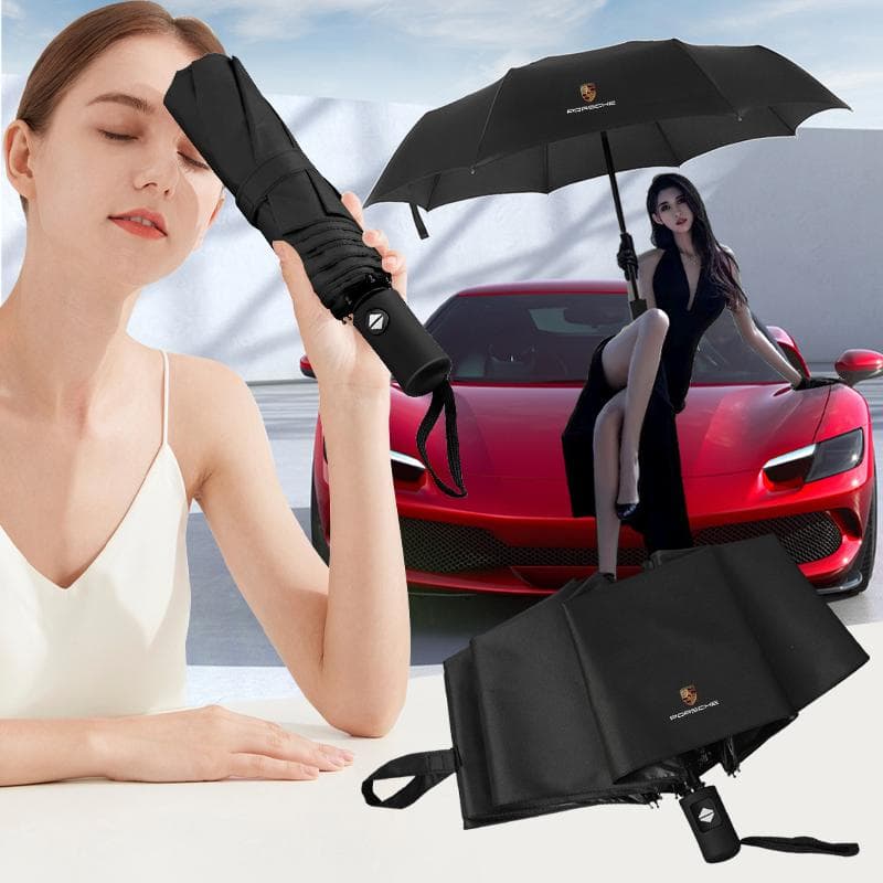 Winddicht Regen Vollautomatisch Kompakt 3-fach Faltbarer Schirm Autozubehör Für Porsche 911 918Spyder 928 944 968 Boxster Cayenne Macan Panamera