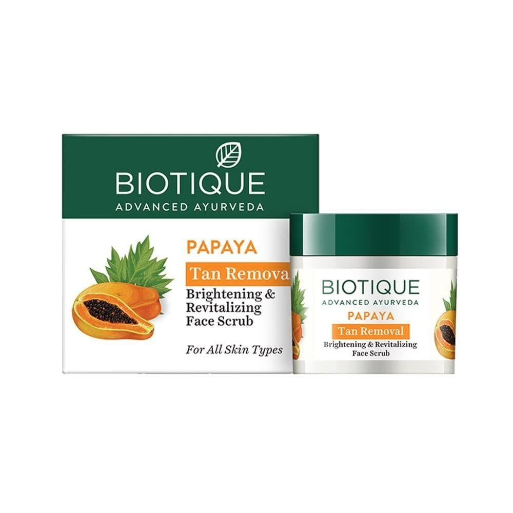 Gesichtspeeling mit Papaya: Reinigung und Glättung des Hauttons (75 gr), Bio-Papaya-Peeling, Biotique