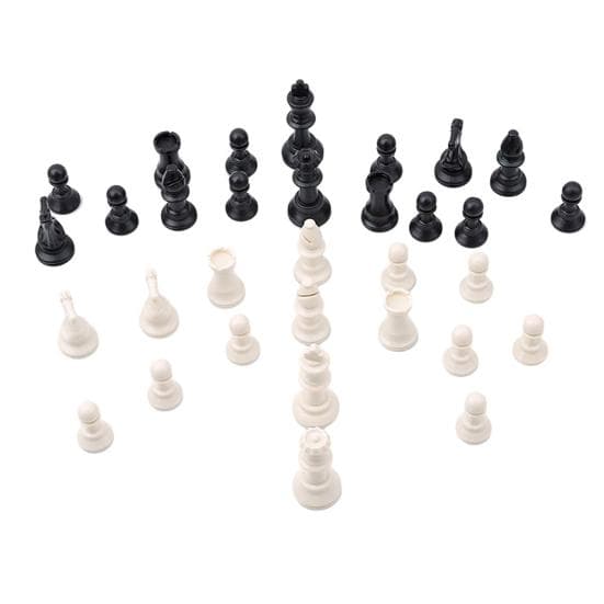 Schachfiguren 65/75/95mm 32 Teile/satz Schwarz & Weiß Kunststoff Mittelalterlichen Schach