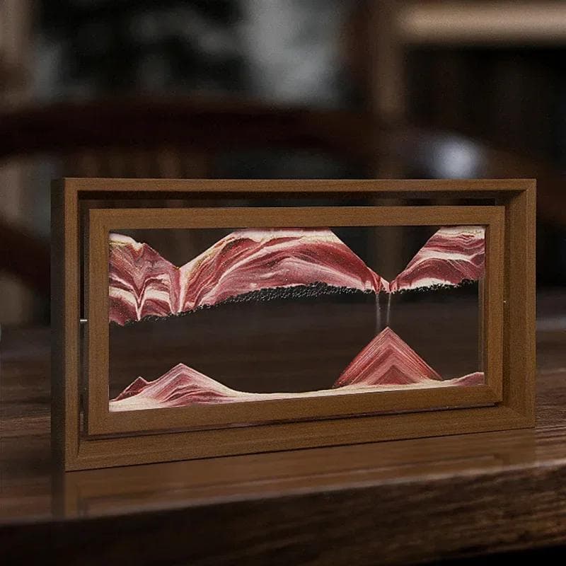 Sandlandschaft, bewegtes Sandkunstbild, Treibsand, Tiefsee, 3D-Sanduhr, quadratischer Holzrahmen, fließendes Sandgemälde, Heimdekoration, Geschenke