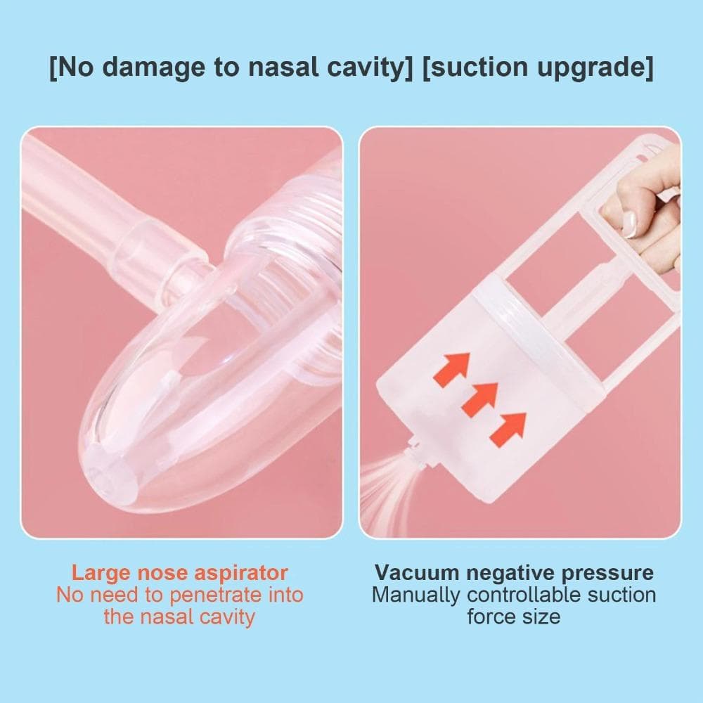 Manuelles Babynasensauger Leistungsstarke Handpumpe Nasenspitze Hygienischer Nasensauger Komfortable Nicht-invasive Nasensauger für Baby weiß