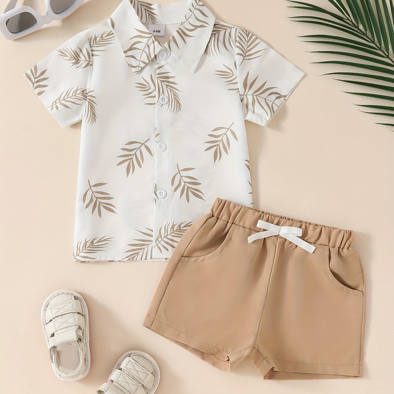 TEMU 2-teiliges Freizeit-Set für Jungen mit Shirt Shorts im Strand- Urlaubsstil, für draußen