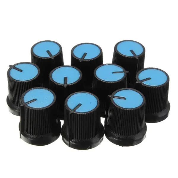 10 Stück Kunststoff für rotierende Kegelpotentiometer,Loch 6 mm,doppelte Potentiometer-Knopf,Kunststoffknopf für Verstär