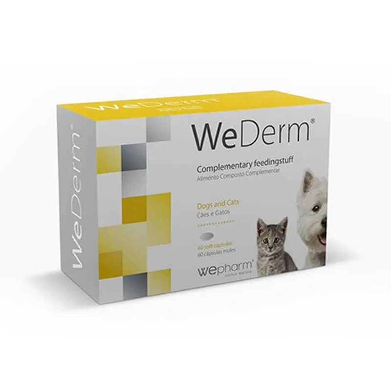 Nahrungsergänzungsmittel gegen dermatologische Erkrankungen für Hunde und Katzen WeDerm, 60 Kapseln, WePharm